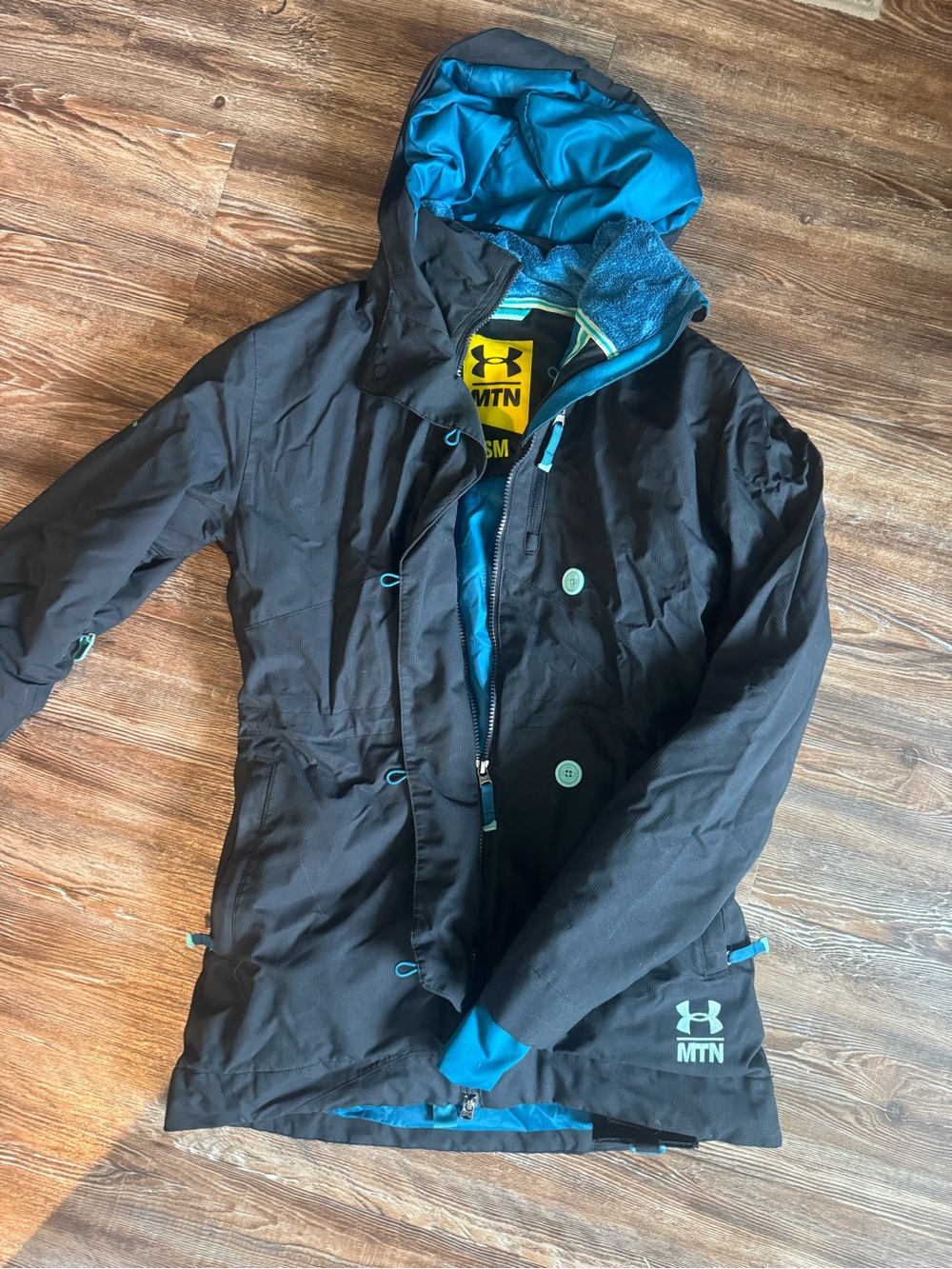 Under Armour Black & Teal Women's Hooded Jacket ski